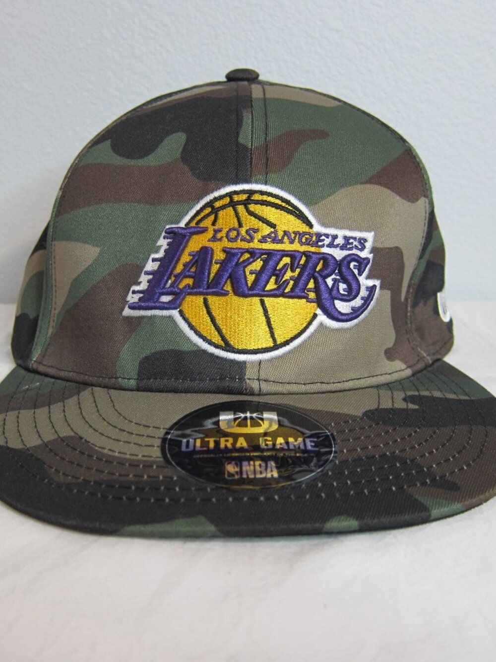 Los Angeles Lakers Camo Snapback Hat Mens Flat Brim Woodland Ultra Game